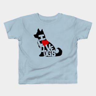 I Love Dogs Kids T-Shirt